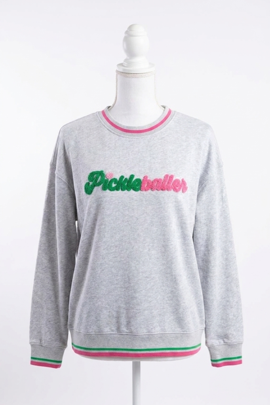 NEW SHIRALEAH pickleballer sweatshirt in grey